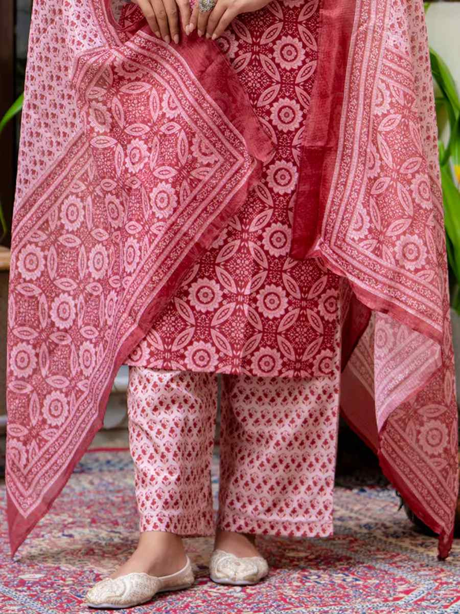 Multi Cotton Blend Printed Festival Casual Ready Pant Salwar Kameez