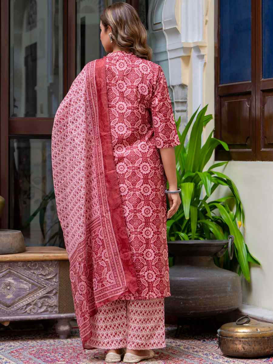 Multi Cotton Blend Printed Festival Casual Ready Pant Salwar Kameez