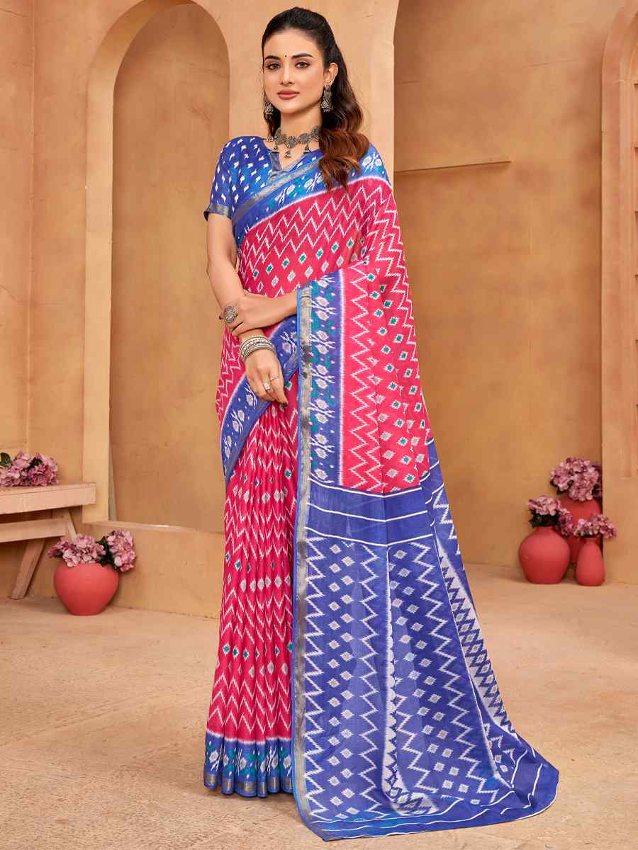 Multi Cotton Printed Casual Festival Classic Style Saree