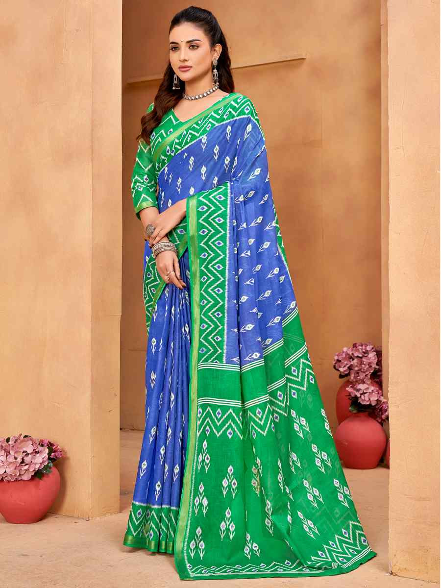 Multi Cotton Printed Casual Festival Classic Style Saree