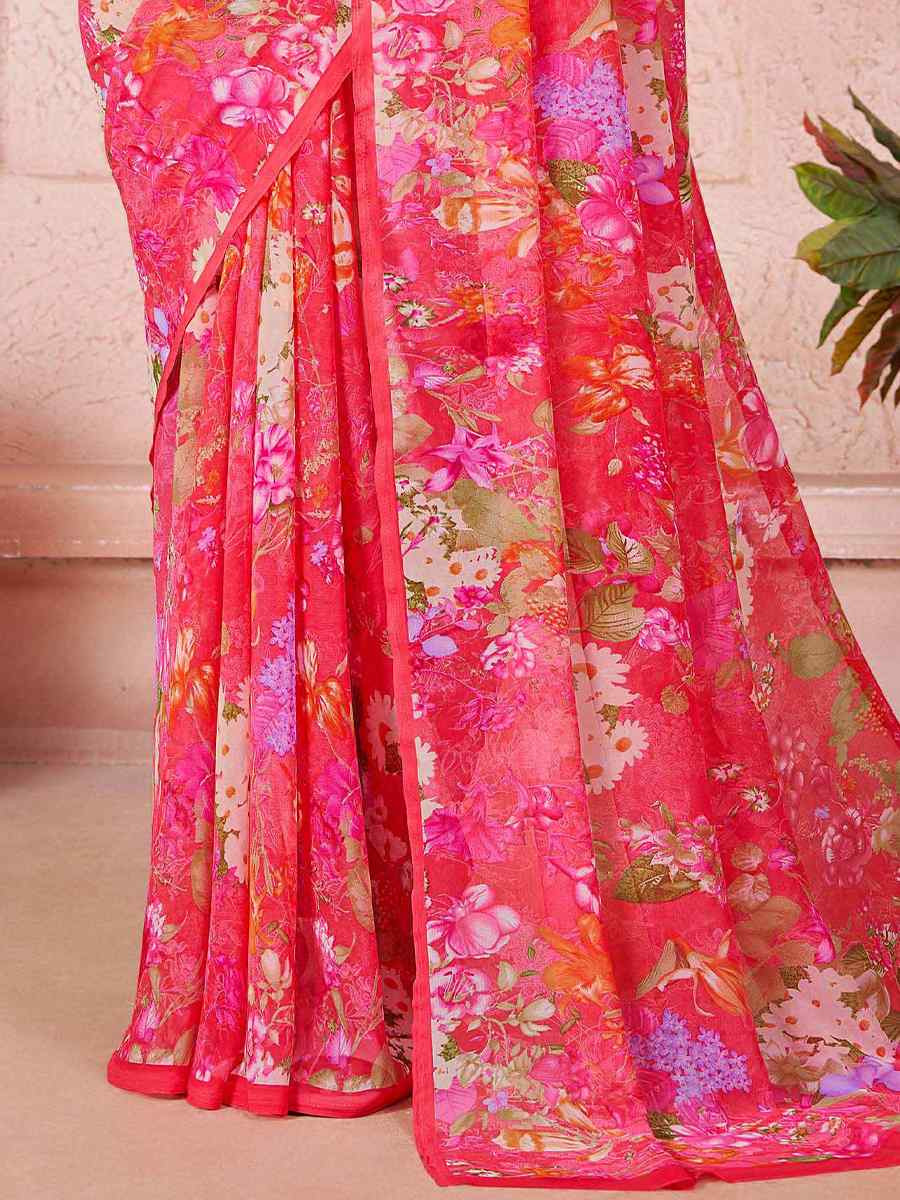 Multi Cotton Printed Festival Casual Contemporary Saree