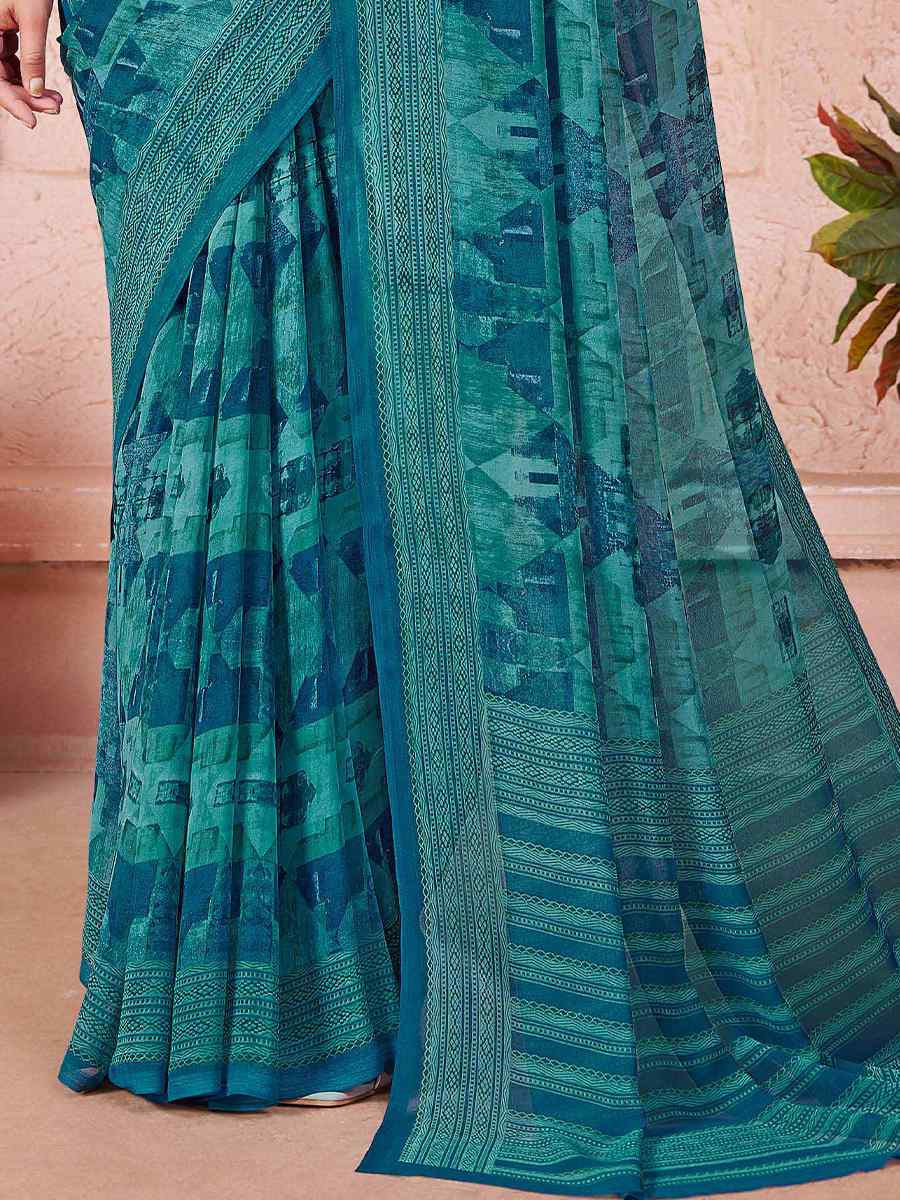 Multi Cotton Printed Festival Casual Contemporary Saree