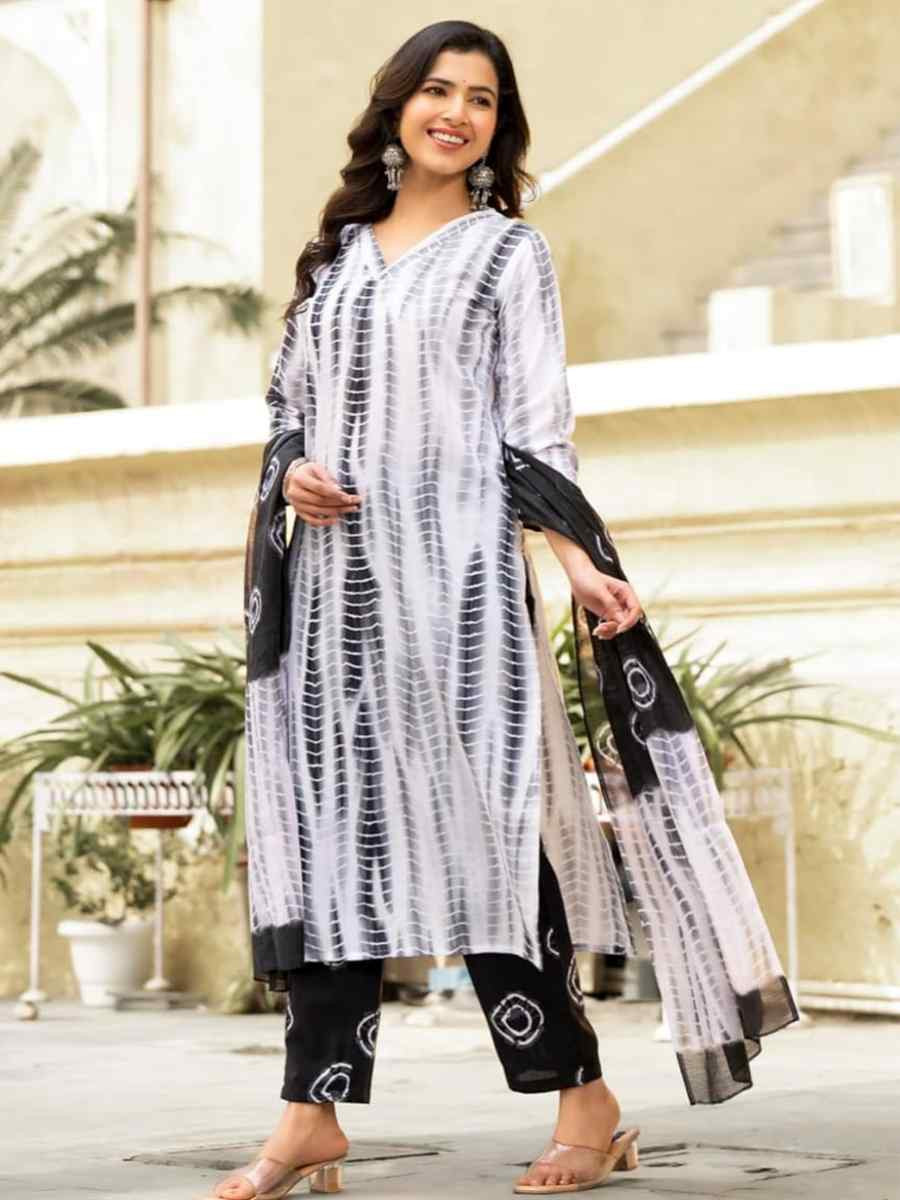 Multi Cotton Printed Festival Casual Ready Pant Salwar Kameez