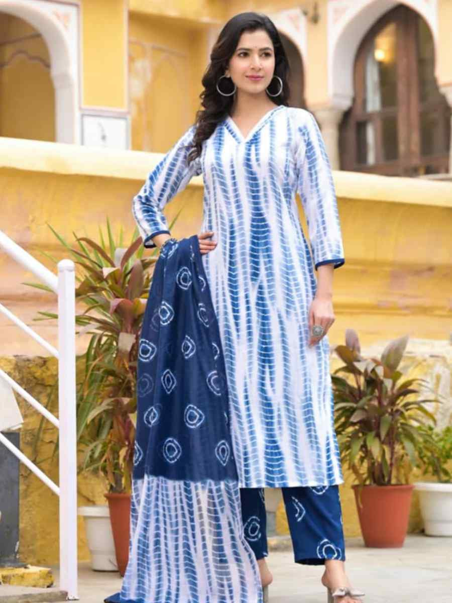 Multi Cotton Printed Festival Casual Ready Pant Salwar Kameez