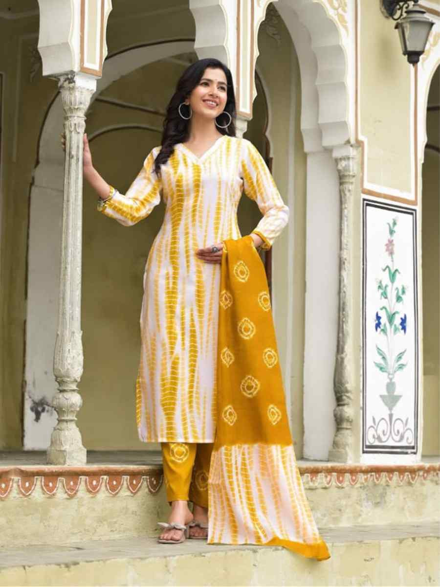 Multi Cotton Printed Festival Casual Ready Pant Salwar Kameez