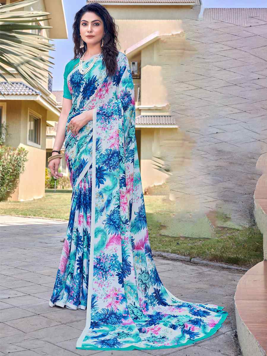 Multi Crepe Printed Casual Festival Contemporary Saree