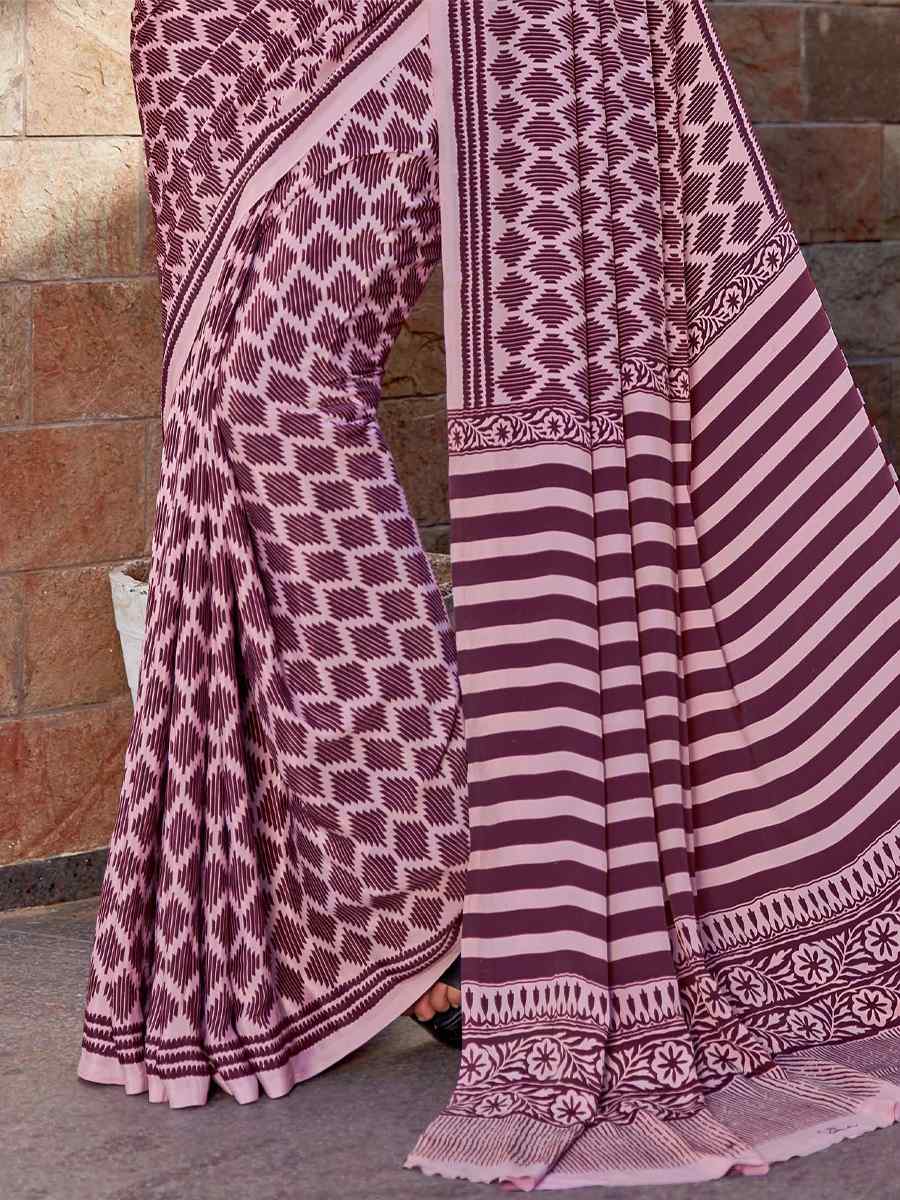 Multi Crepe Printed Casual Festival Contemporary Saree