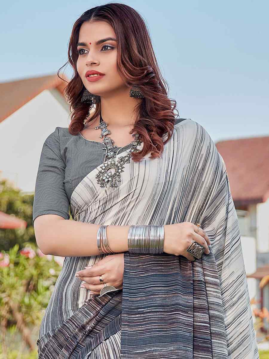 Multi Crepe Printed Casual Festival Contemporary Saree