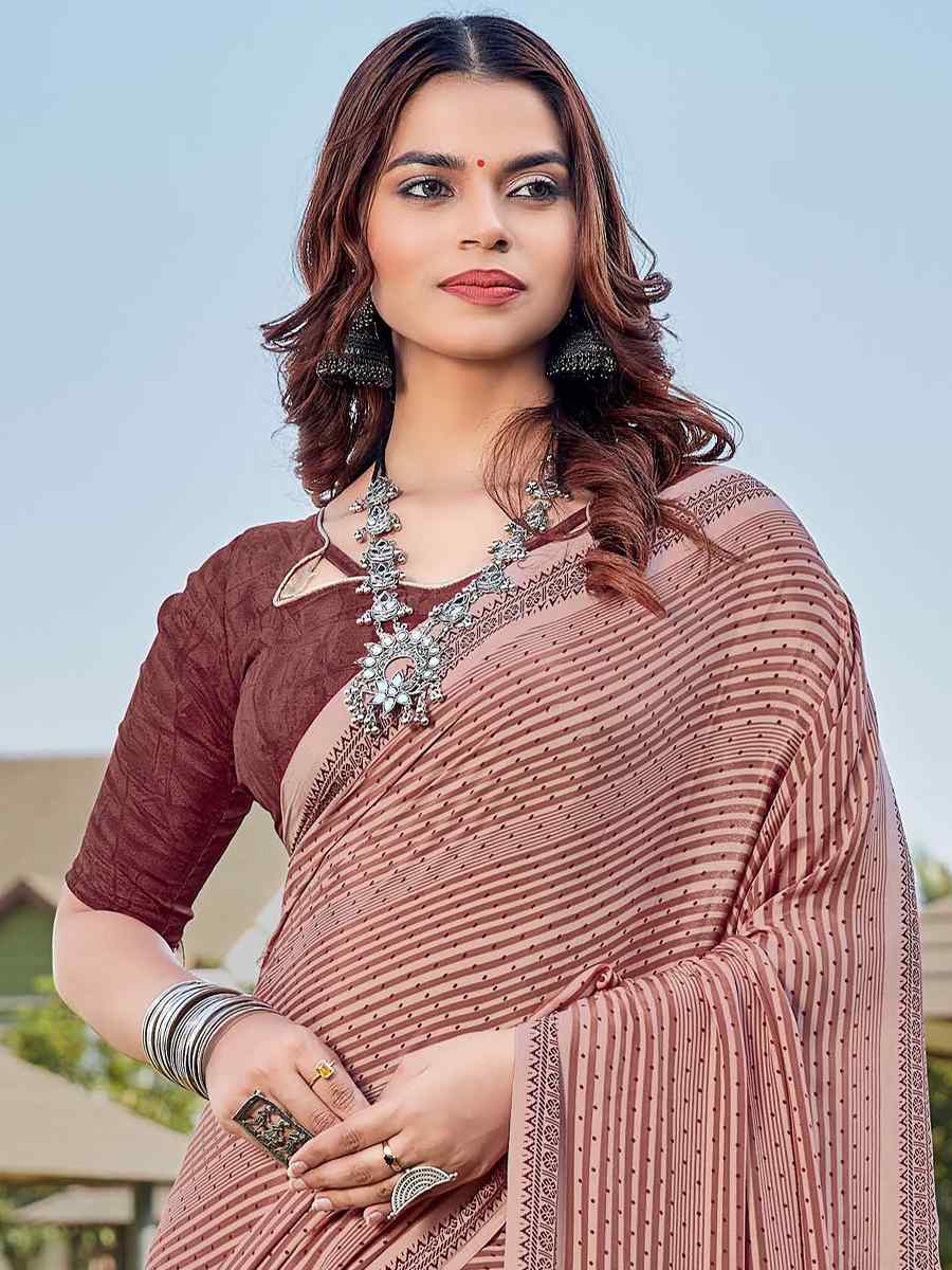 Multi Crepe Printed Casual Festival Contemporary Saree