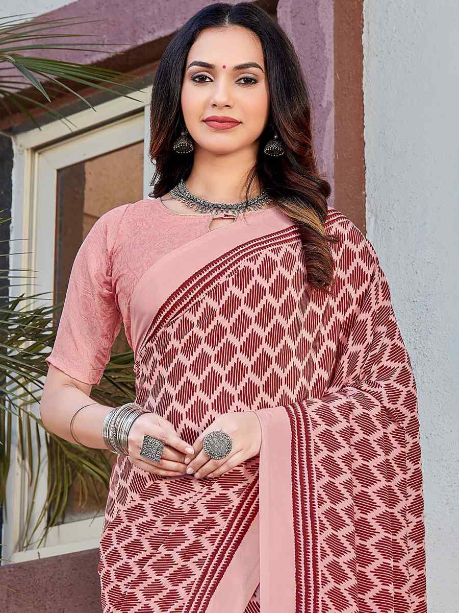 Multi Crepe Printed Casual Festival Contemporary Saree