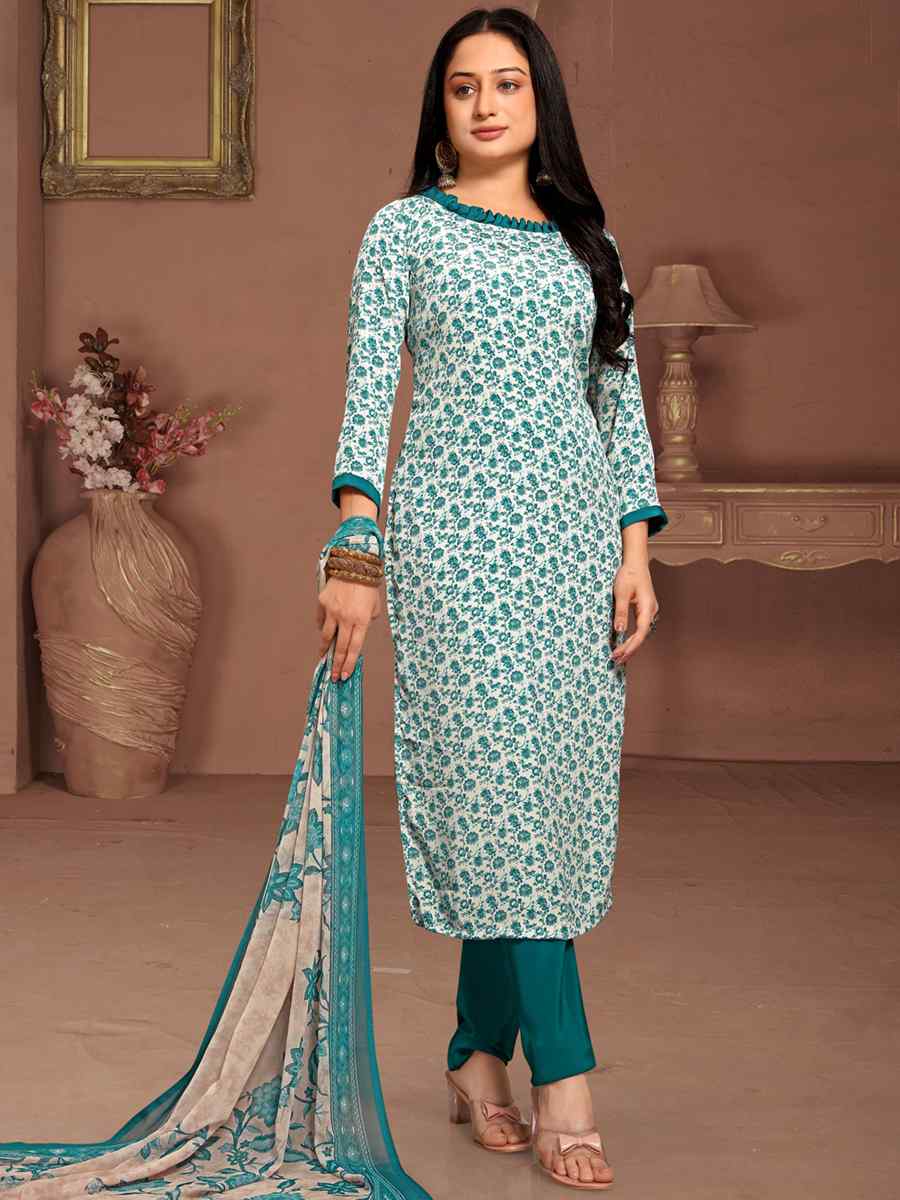 Multi Crepe Printed Casual Festival Pant Salwar Kameez