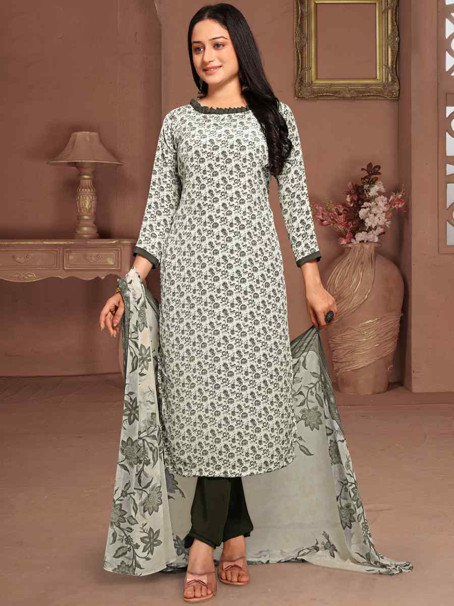 Multi Crepe Printed Casual Festival Pant Salwar Kameez