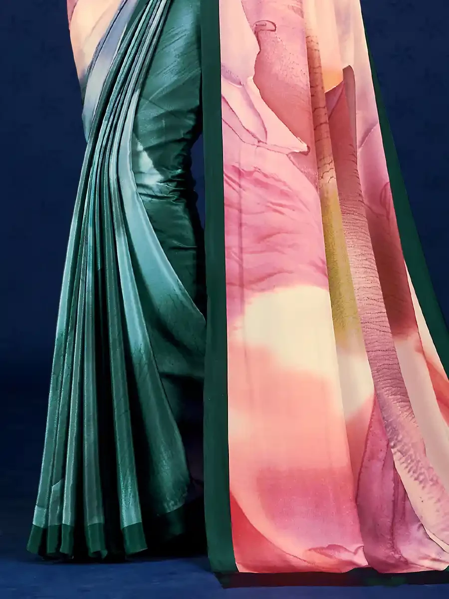 Multi Crepe Printed Festival Casual Contemporary Saree