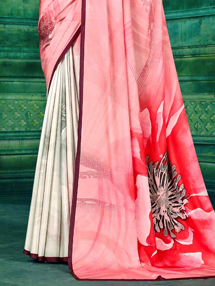 Multi Crepe Printed Festival Casual Contemporary Saree