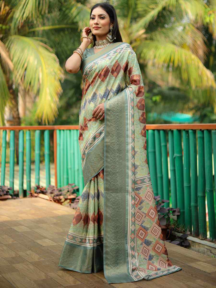 Multi Crepe Soft Silk Printed Festival Casual Classic Style Saree