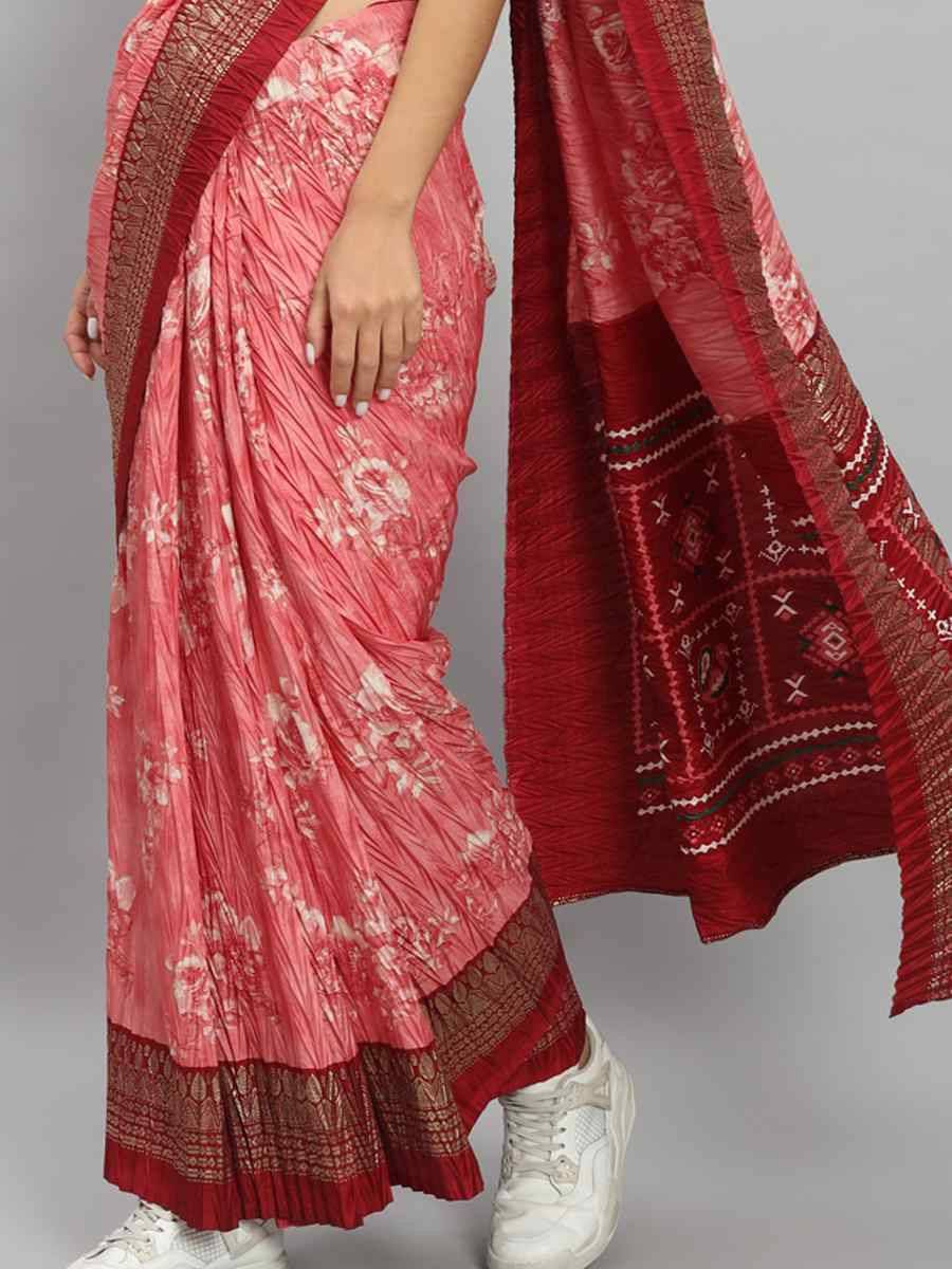 Multi Dola Silk Handwoven Festival Casual Heavy Border Saree