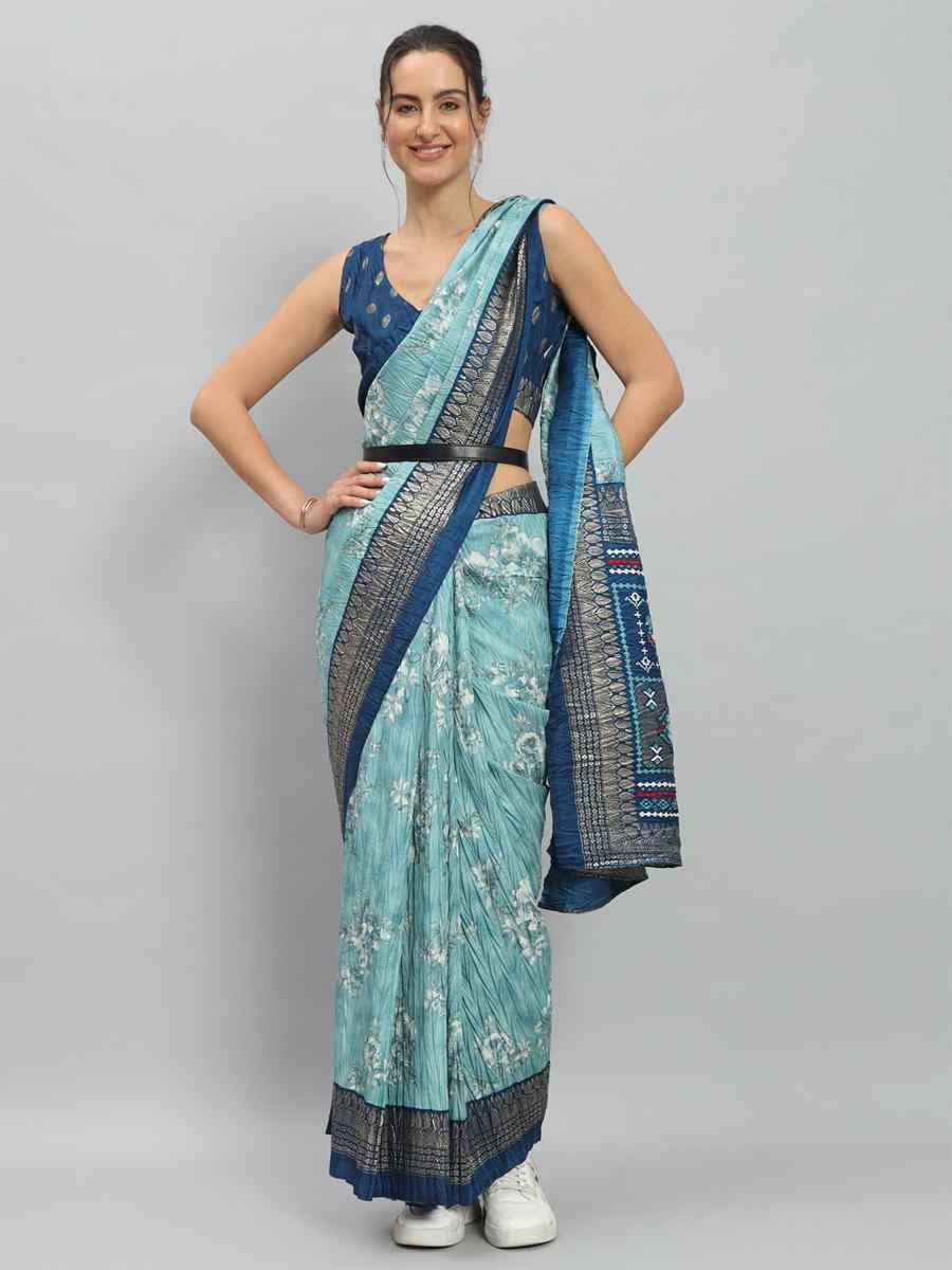 Multi Dola Silk Handwoven Festival Casual Heavy Border Saree