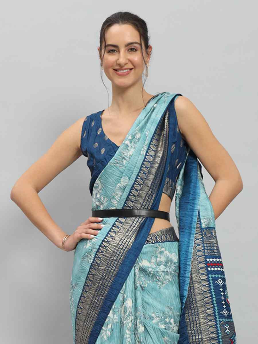 Multi Dola Silk Handwoven Festival Casual Heavy Border Saree