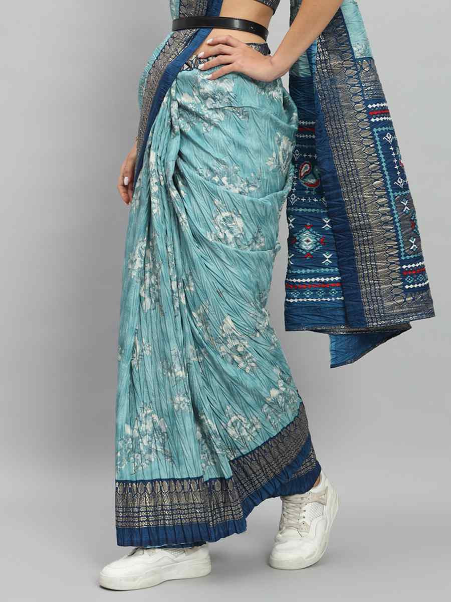 Multi Dola Silk Handwoven Festival Casual Heavy Border Saree