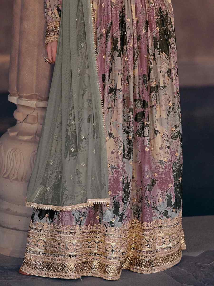 Multi Georgette Embroidered Festival Wedding Ready Anarkali Salwar Kameez