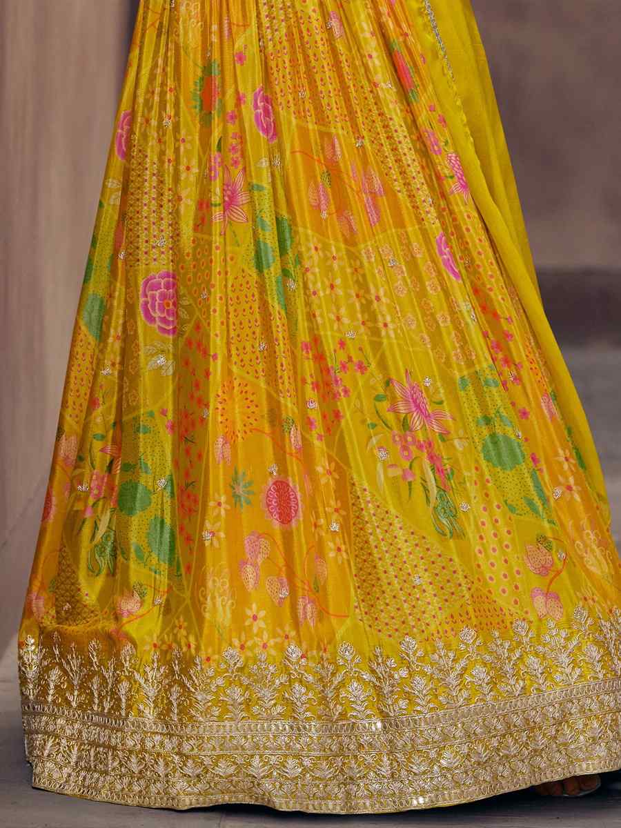 Multi Georgette Embroidered Festival Wedding Ready Anarkali Salwar Kameez