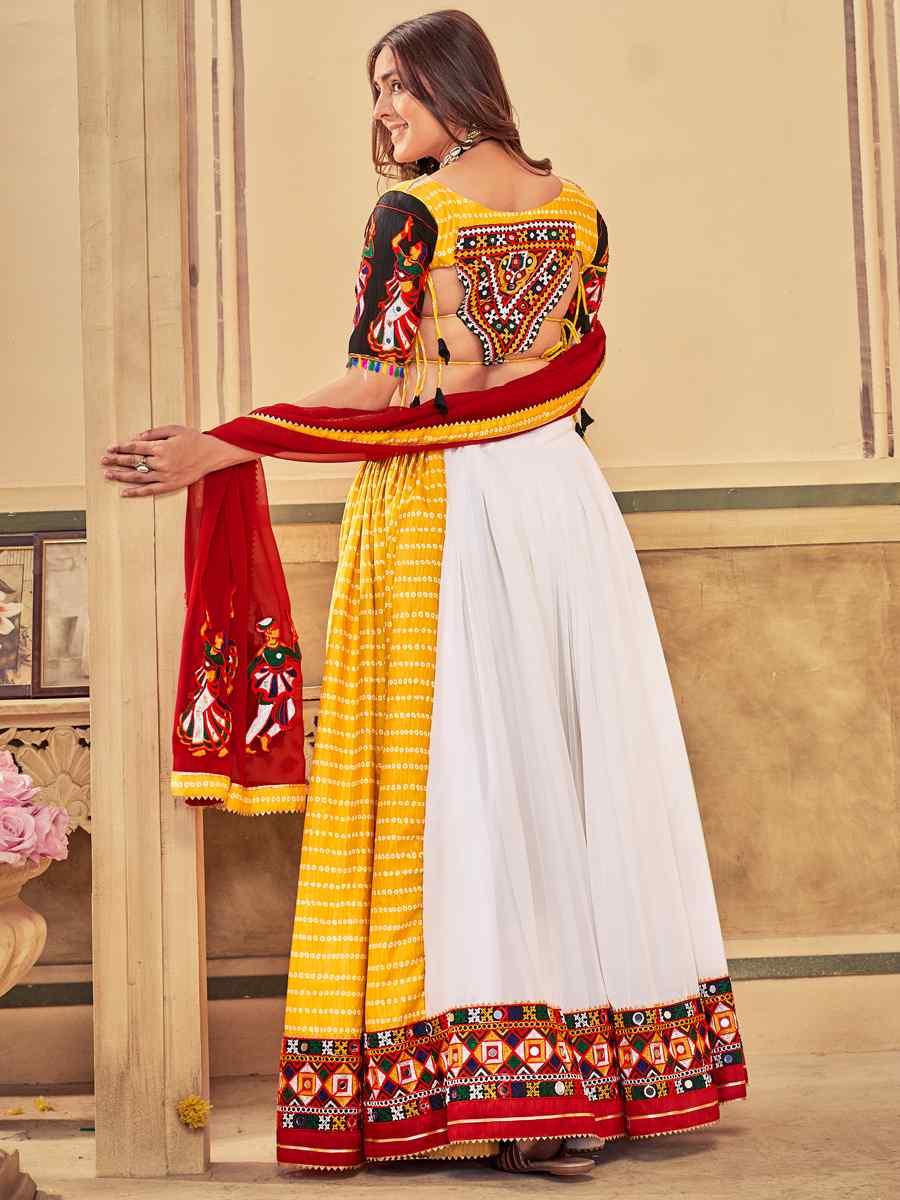 Multi Georgette Embroidery Reception Festival Heavy Border Lehenga Choli