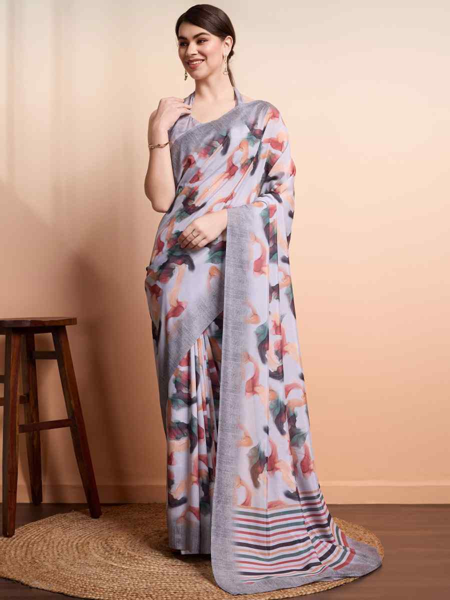 Multi Georgette Handwoven Festival Wedding Heavy Border Saree