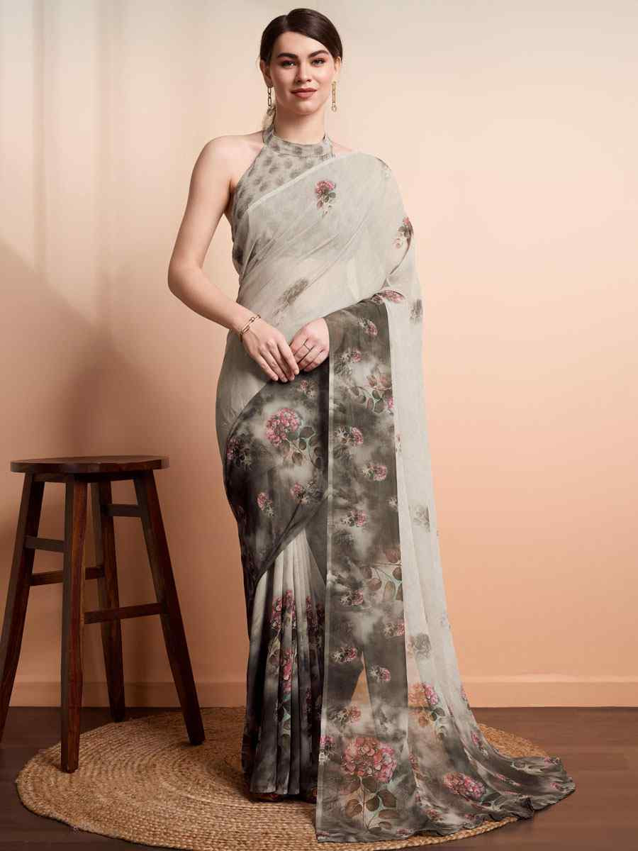 Multi Georgette Handwoven Festival Wedding Heavy Border Saree