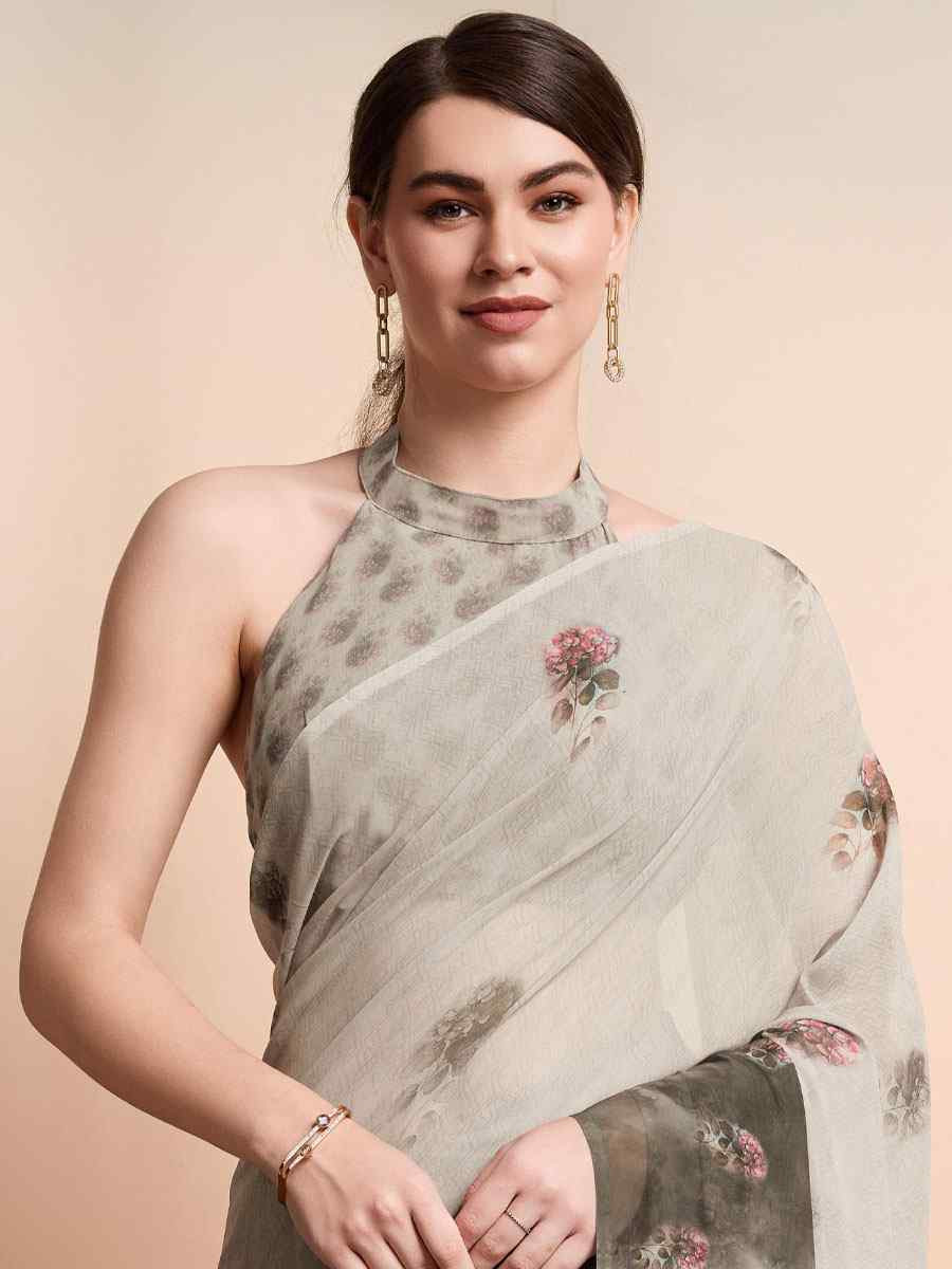 Multi Georgette Handwoven Festival Wedding Heavy Border Saree