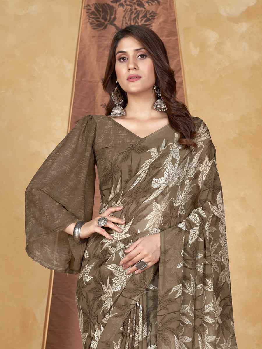 Multi Georgette Printed Casual Festival Classic Style Saree