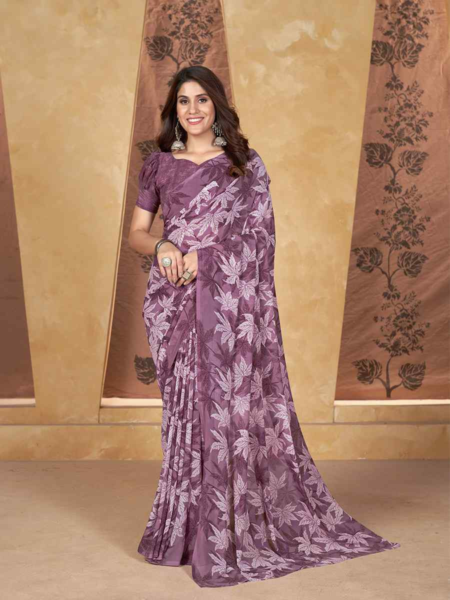 Multi Georgette Printed Casual Festival Classic Style Saree