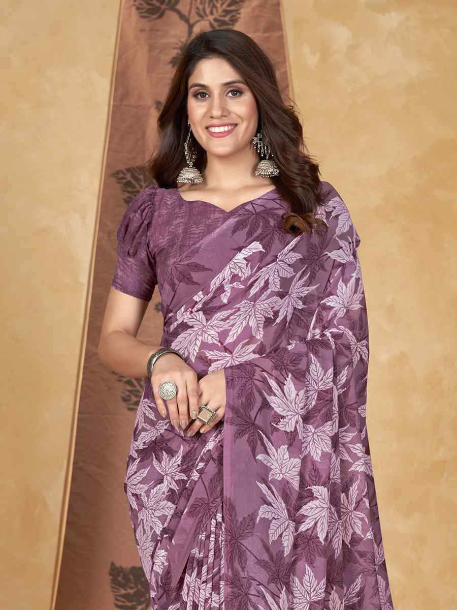 Multi Georgette Printed Casual Festival Classic Style Saree