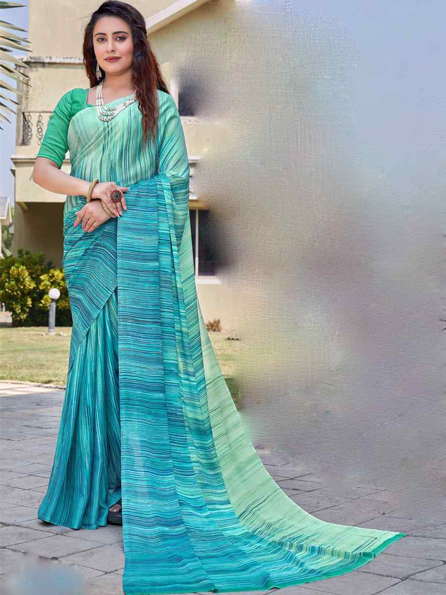 Multi Georgette Printed Casual Festival Contemporary Saree