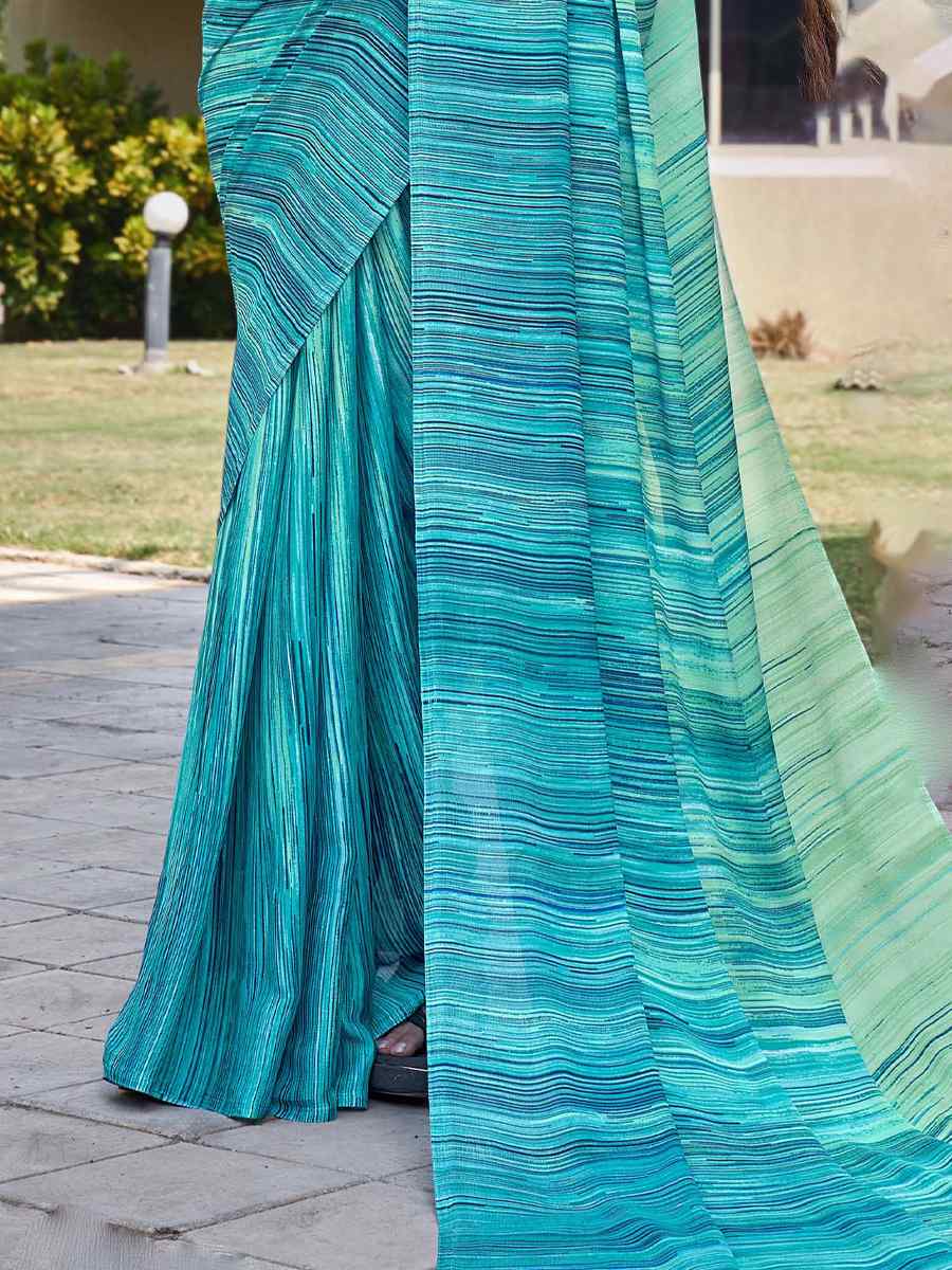 Multi Georgette Printed Casual Festival Contemporary Saree