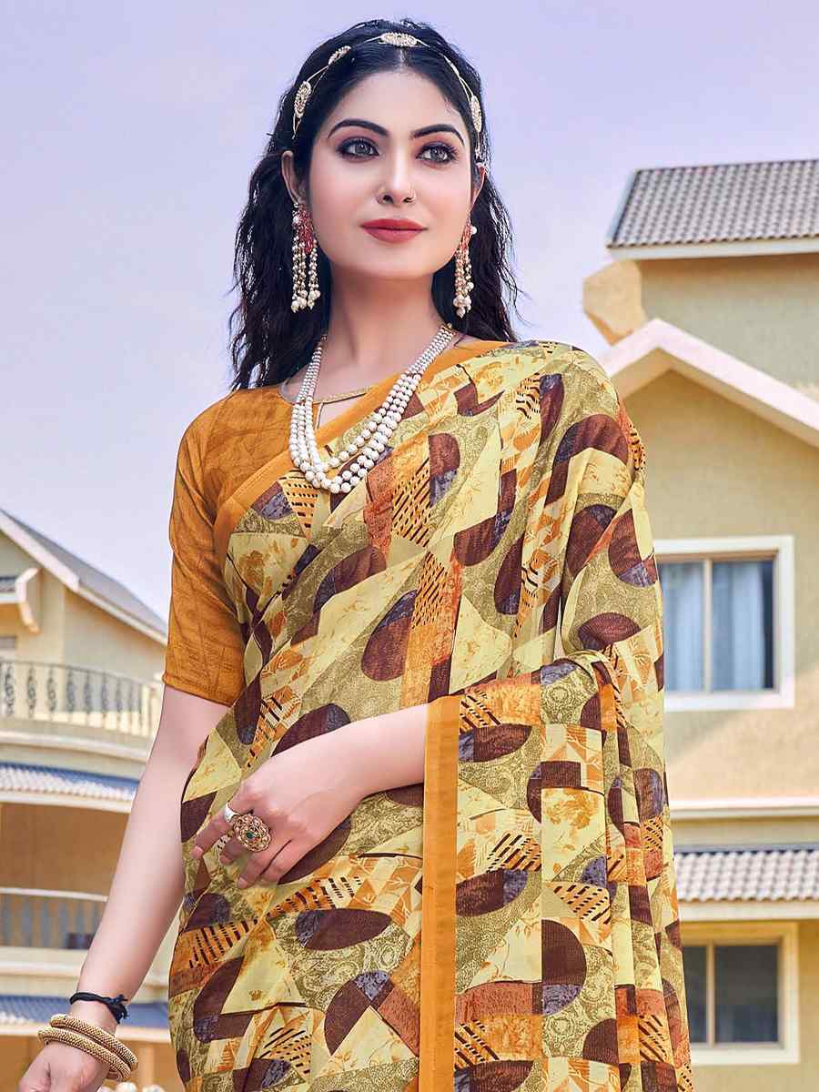 Multi Georgette Printed Casual Festival Contemporary Saree