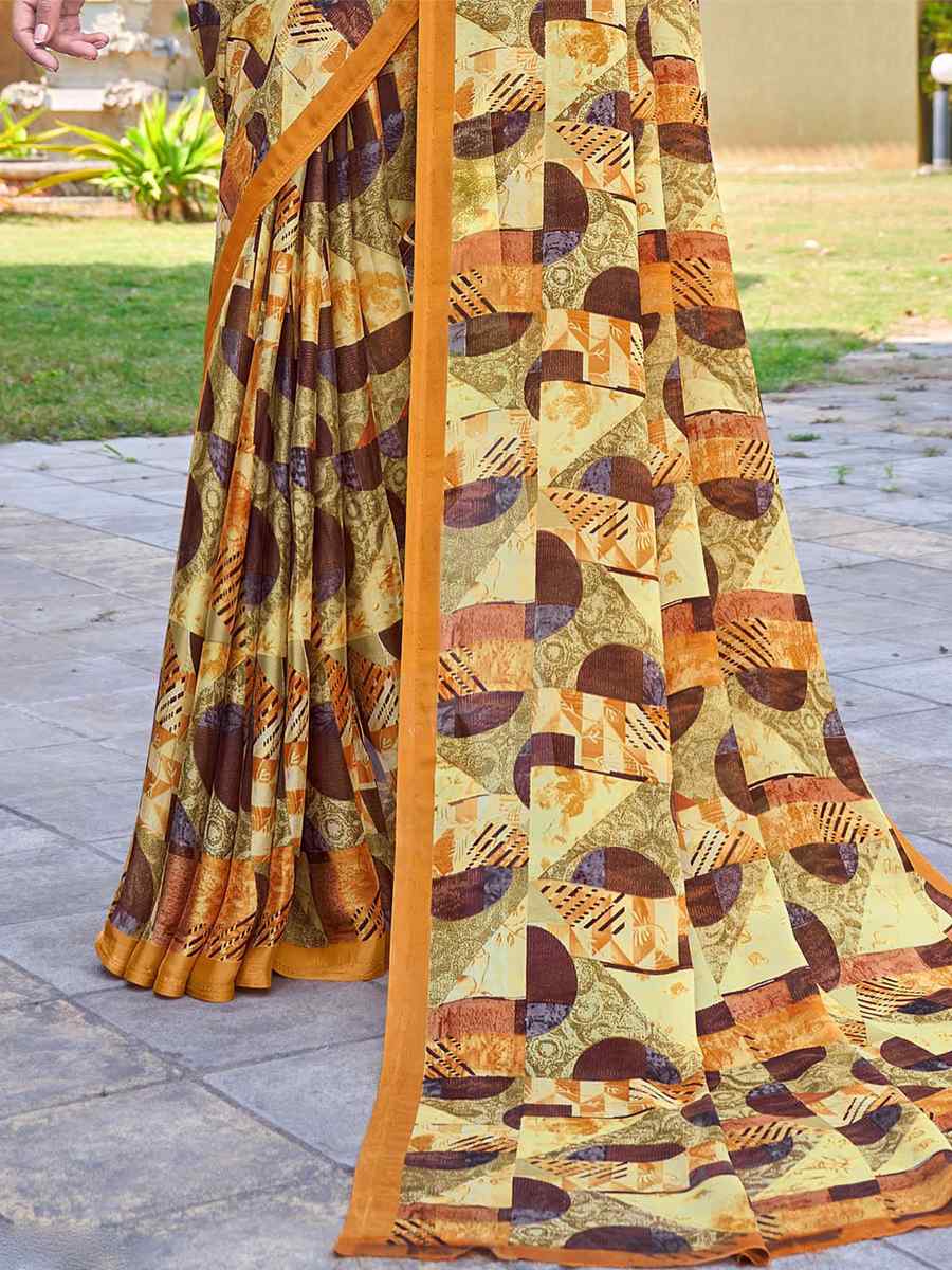 Multi Georgette Printed Casual Festival Contemporary Saree