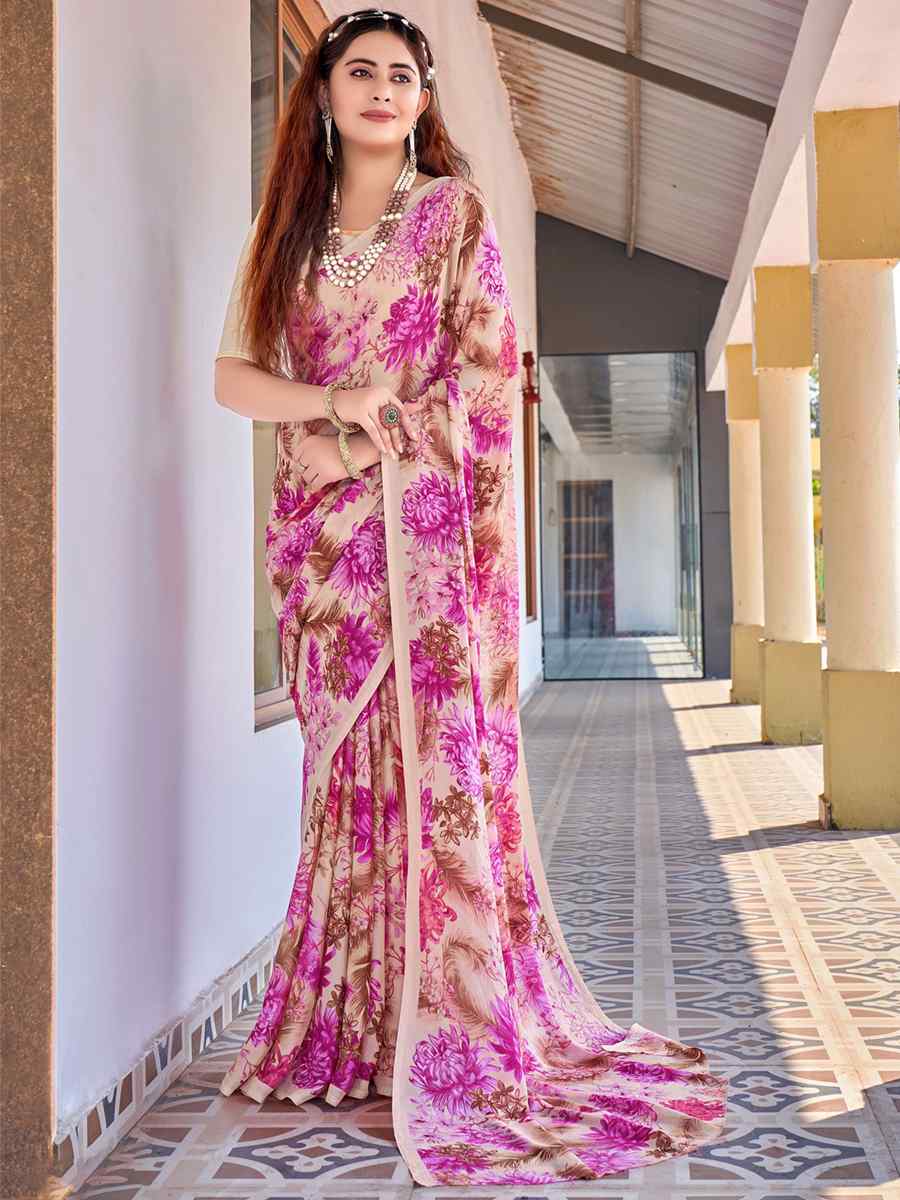 Multi Georgette Printed Casual Festival Contemporary Saree