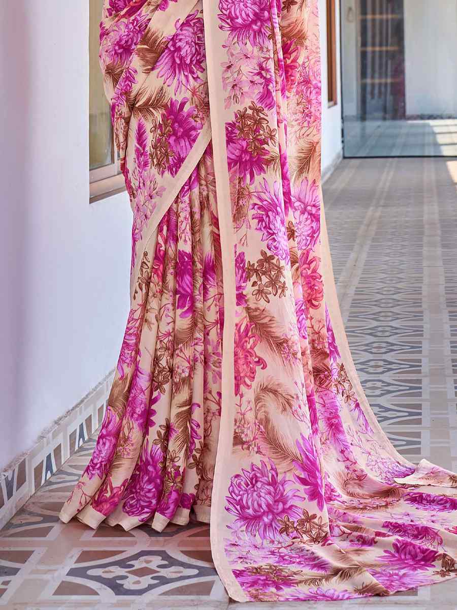 Multi Georgette Printed Casual Festival Contemporary Saree