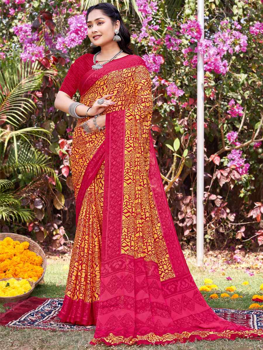 Multi Georgette Printed Casual Festival Contemporary Saree