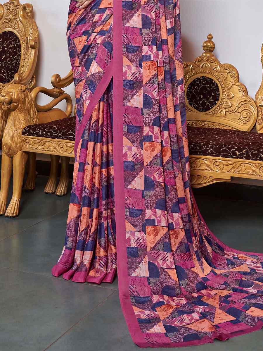 Multi Georgette Printed Casual Festival Contemporary Saree