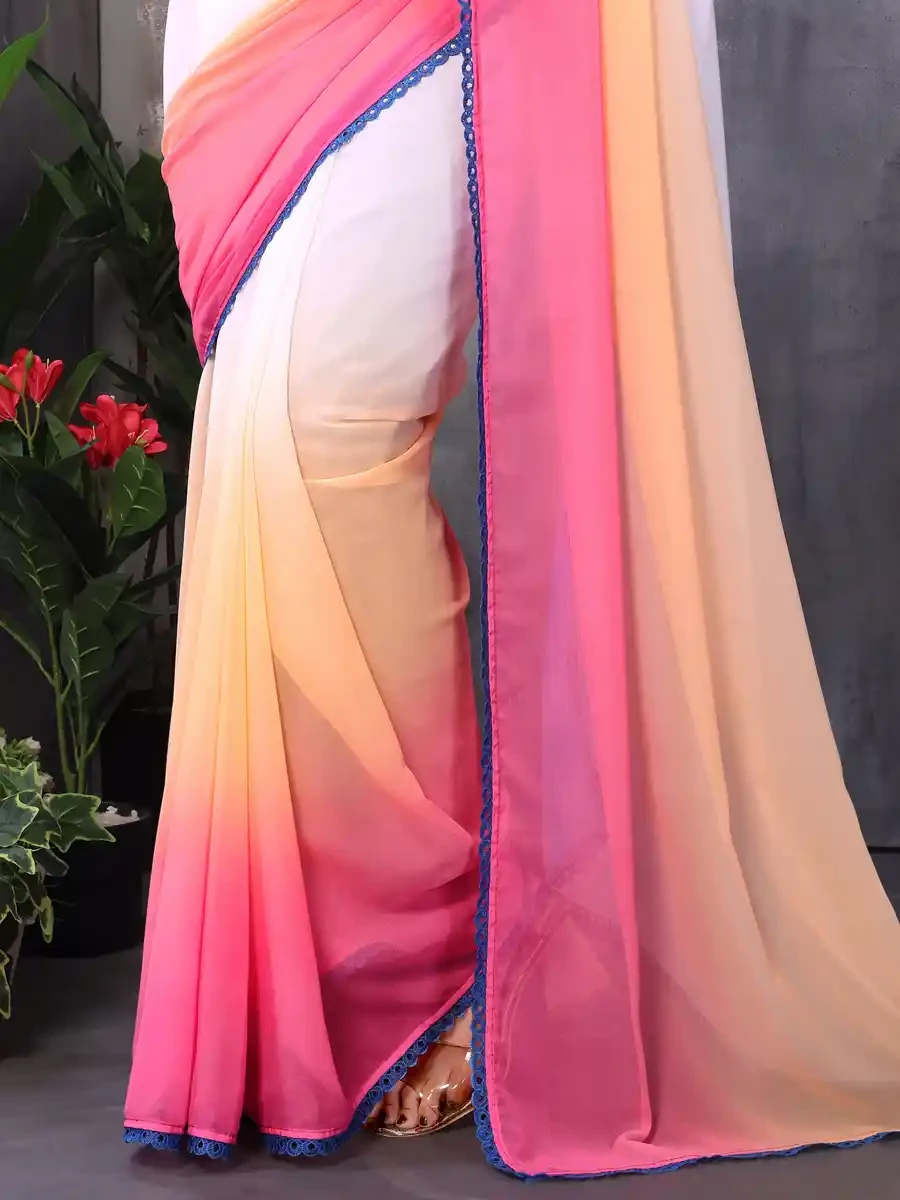 Multi Georgette Printed Festival Casual Contemporary Saree