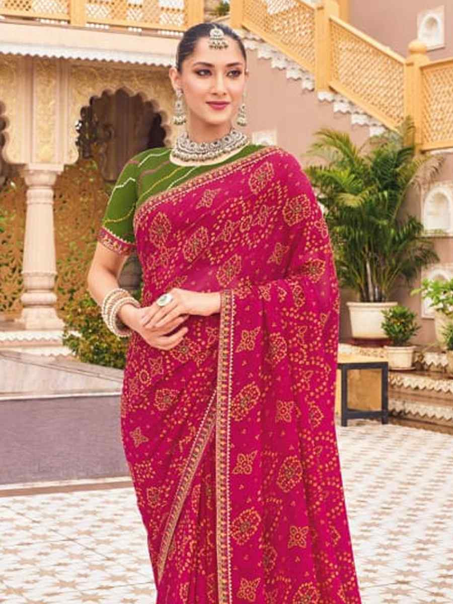 Multi Georgette Printed Festival Casual Contemporary Saree