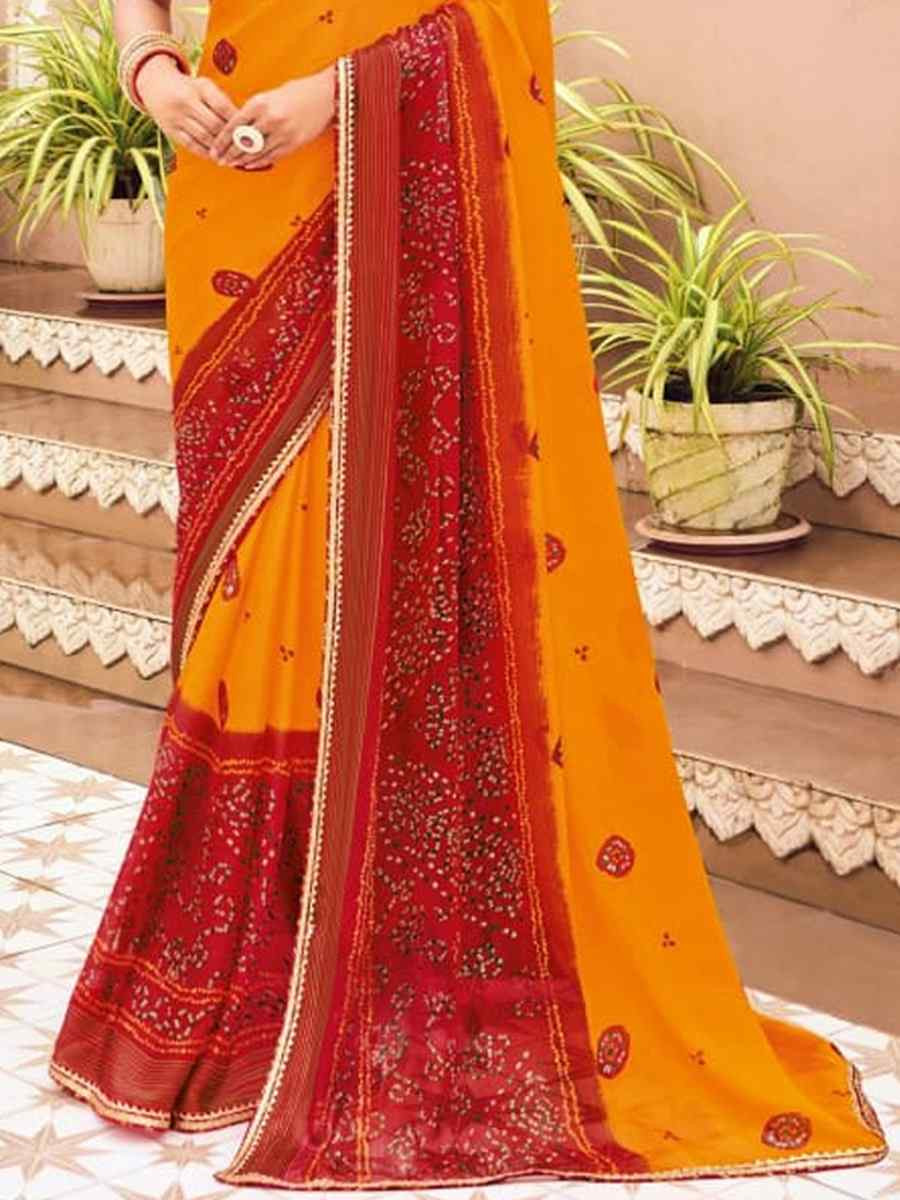 Multi Georgette Printed Festival Casual Contemporary Saree