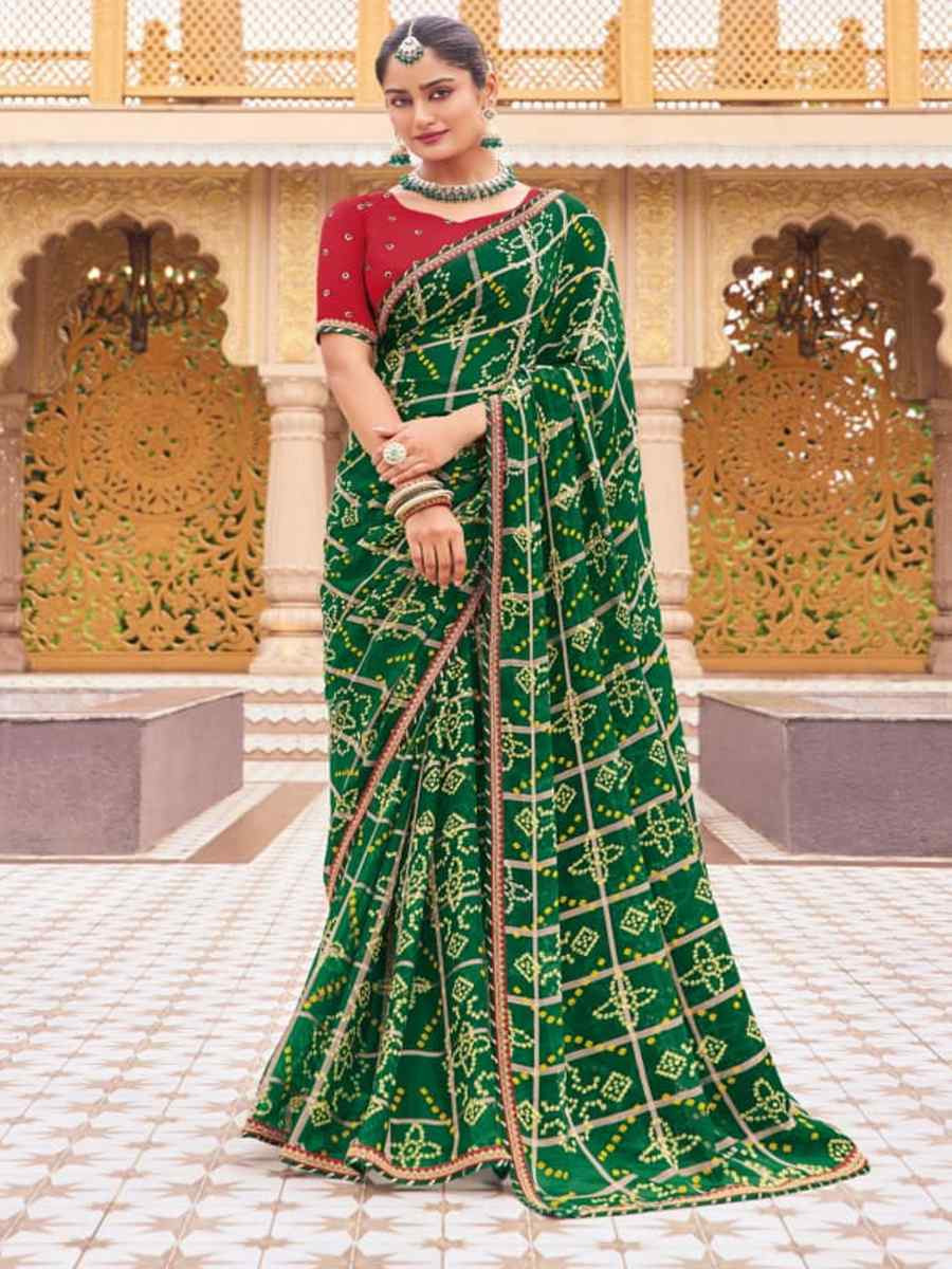 Multi Georgette Printed Festival Casual Contemporary Saree