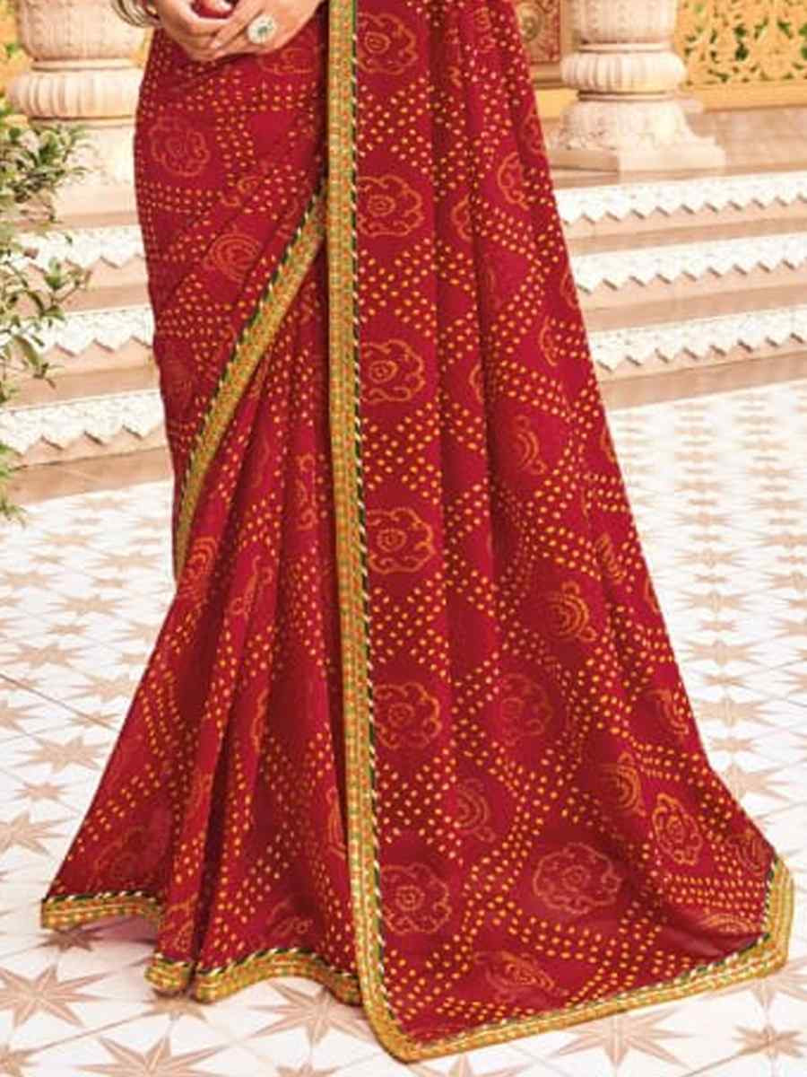 Multi Georgette Printed Festival Casual Contemporary Saree