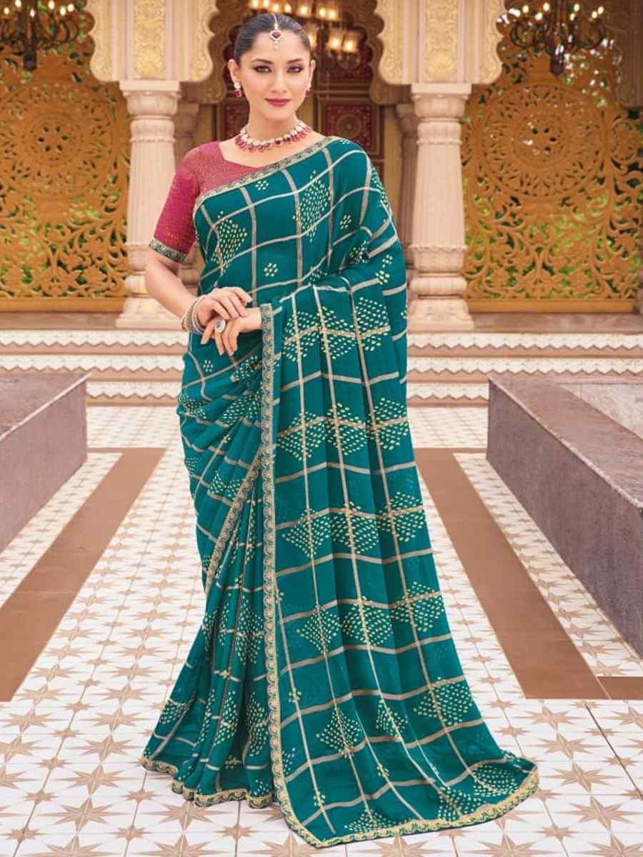 Multi Georgette Printed Festival Casual Contemporary Saree