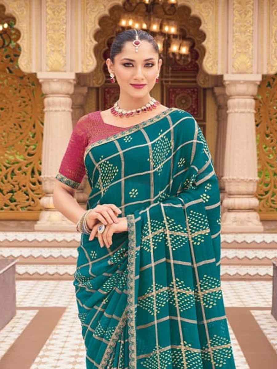 Multi Georgette Printed Festival Casual Contemporary Saree