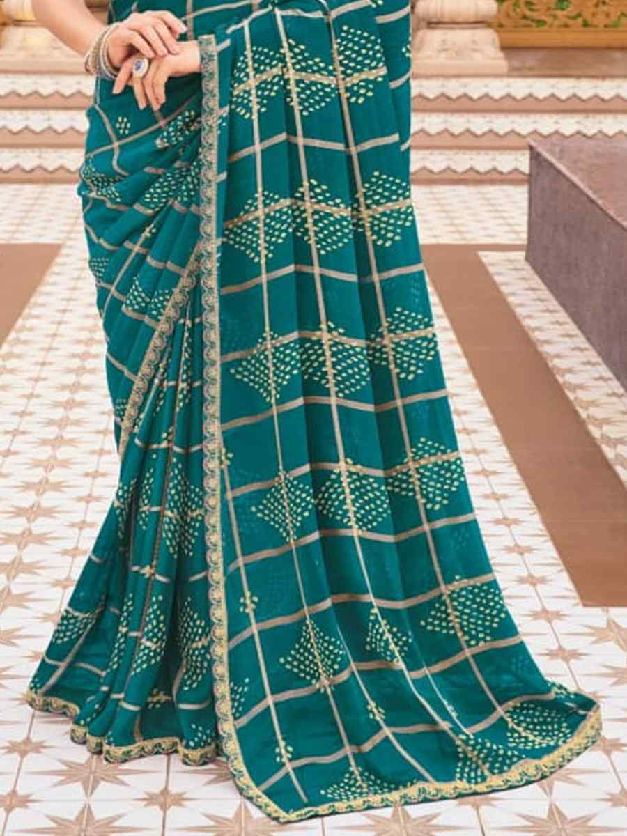 Multi Georgette Printed Festival Casual Contemporary Saree