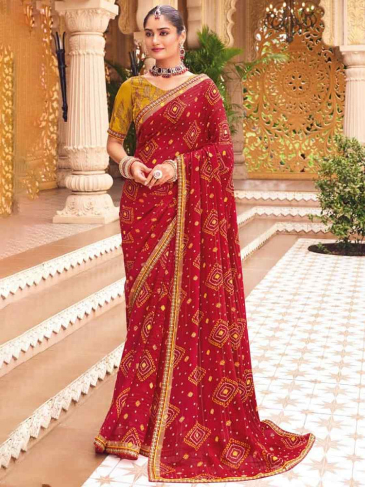 Multi Georgette Printed Festival Casual Contemporary Saree