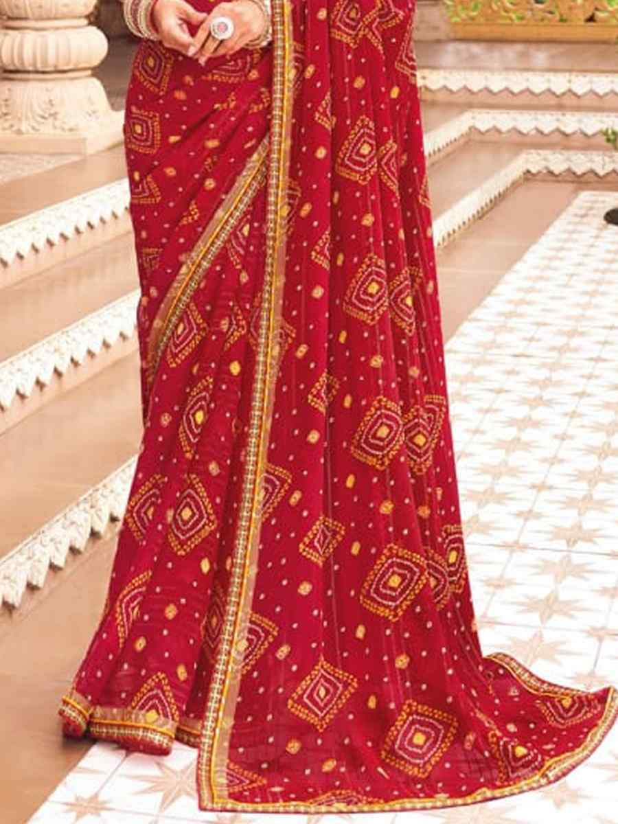 Multi Georgette Printed Festival Casual Contemporary Saree